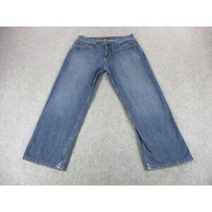 Anchor Blue Jeans Mens 36x30 Blue Relaxed Wide Leg Denim Medium Wash Skater Y2K